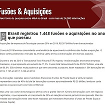 Brasil registrou 1.448 fuses e aquisies no ano que passou